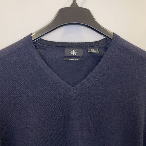 Calvin Klein V-Neck Extra Fine Merino Wool XL - Picture 2 of 5